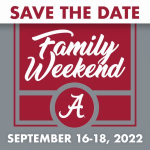 Save The Date; Family Weekend September 16-18, 2022